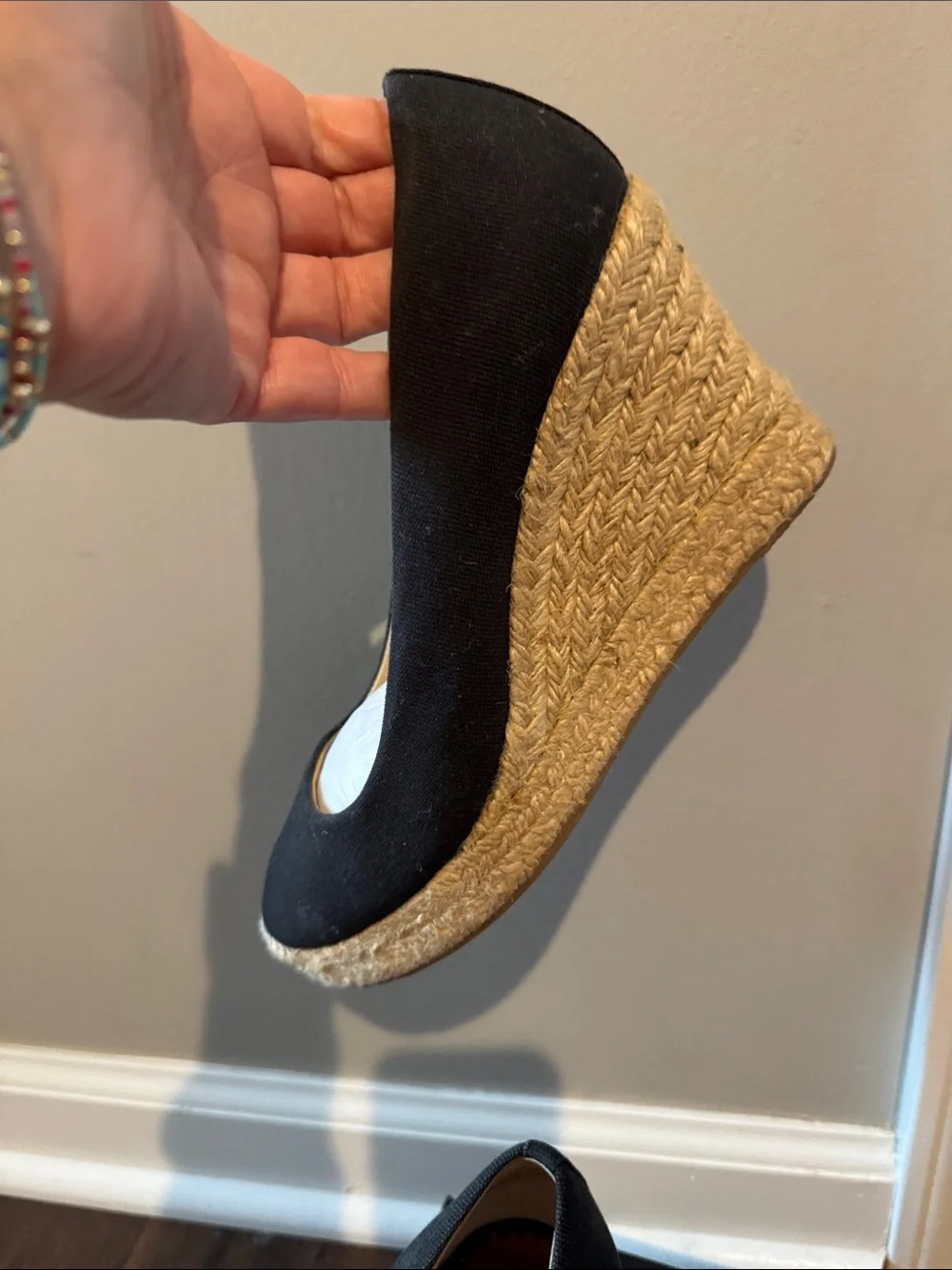 Women’s Black Espadrille Wedge